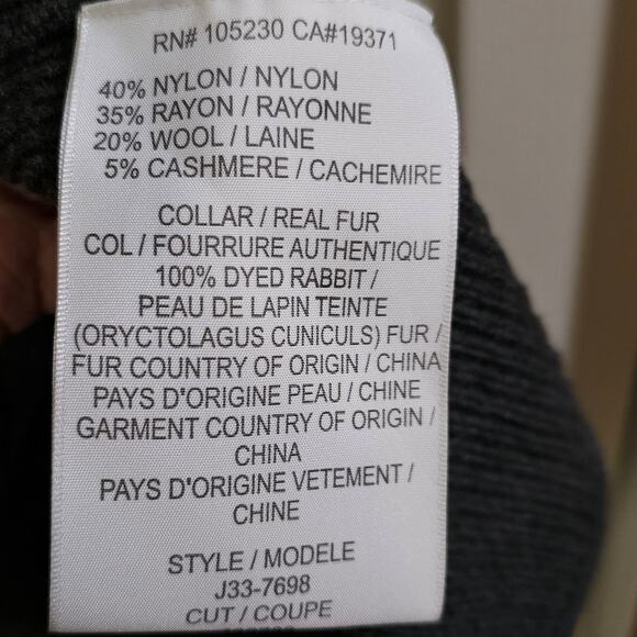 Joie Cardigan Womens M Fur Collar Quiet Luxury Old Money Parisian Chic Gray Knit - Picture 8 of 8